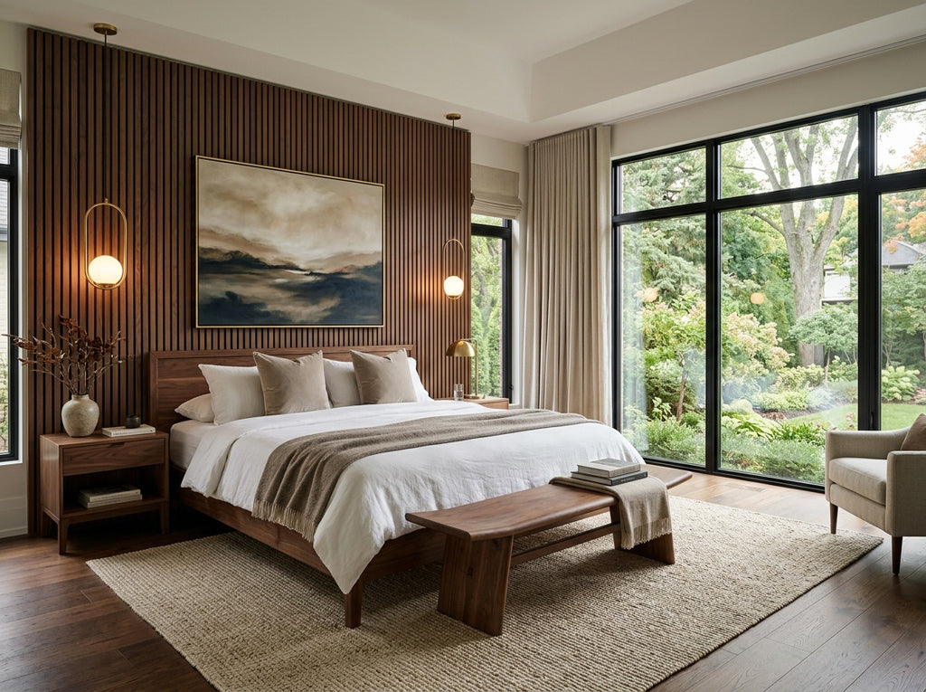 Rosedale XL Walnut Acoustic Wall Panel — 270 × 110 cm